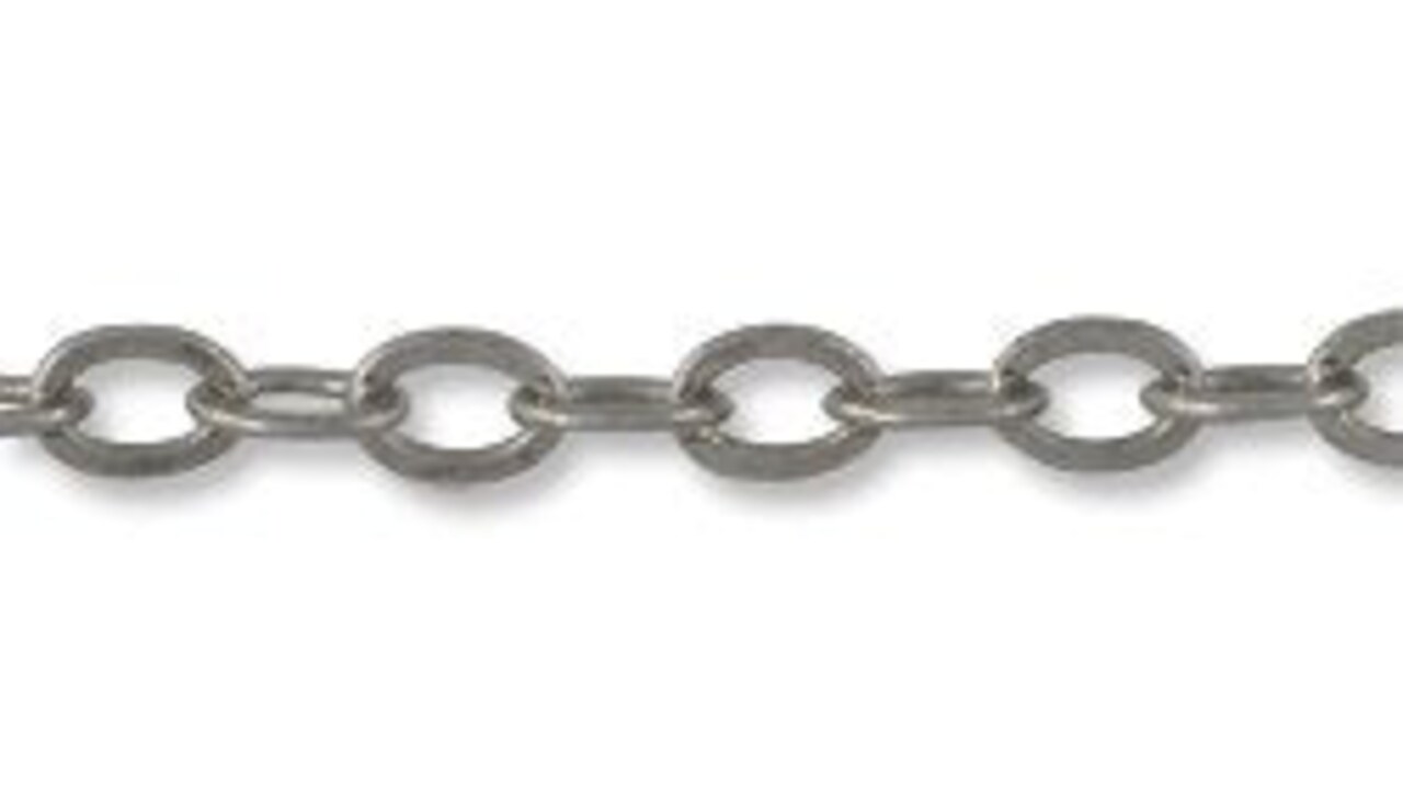 JewelrySupply 3mm Antique Silver Plated Cable Chain (Priced per Foot)